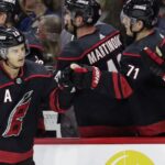 Aho helps Hurricane top Sabres with hat trick and assist