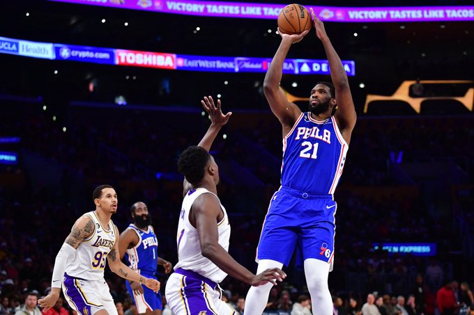 Embiid leads 76ers past Lakers 113-112