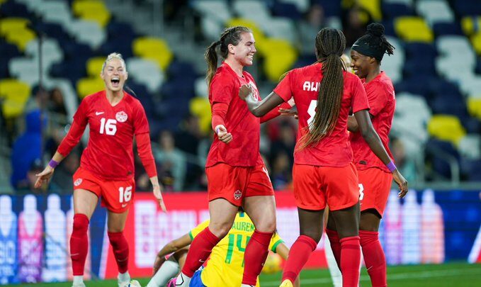 Canada women bounce back with 2-0 win over Brazil