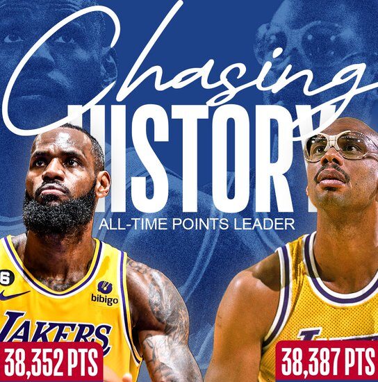 James on verge of becoming NBA's all-time leading points scorer 13