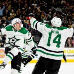 Stars end losing streak with SO win over Knights