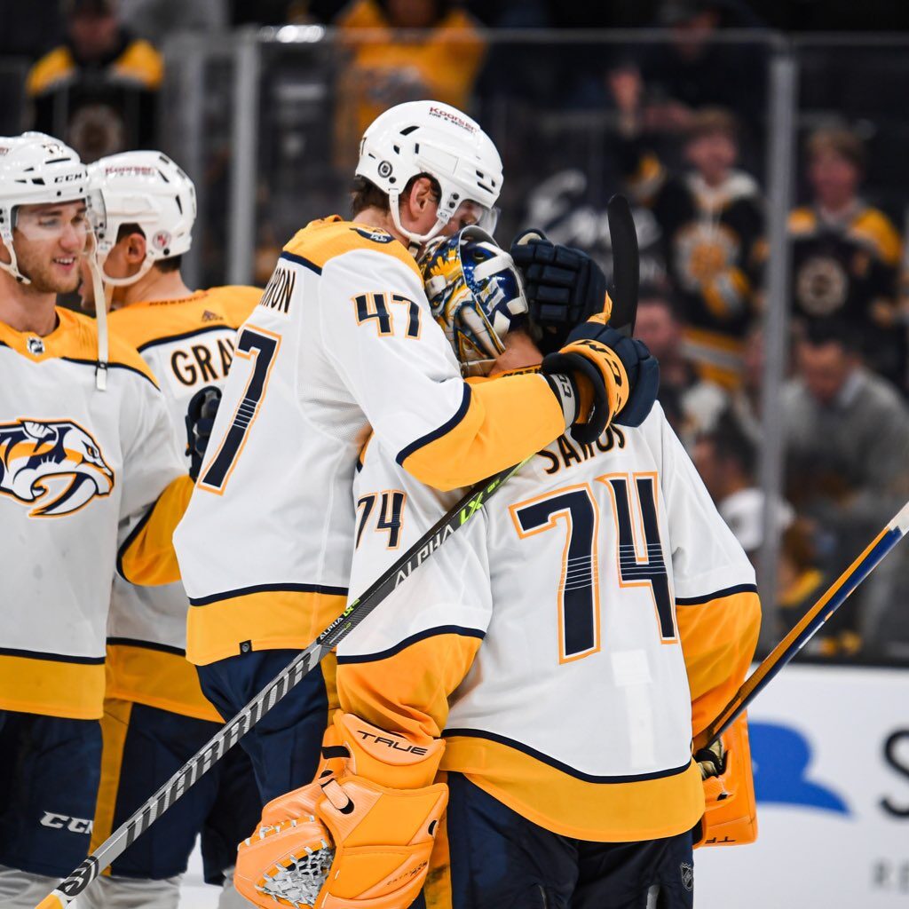 Predators end Bruins winning streak with 2-1 win