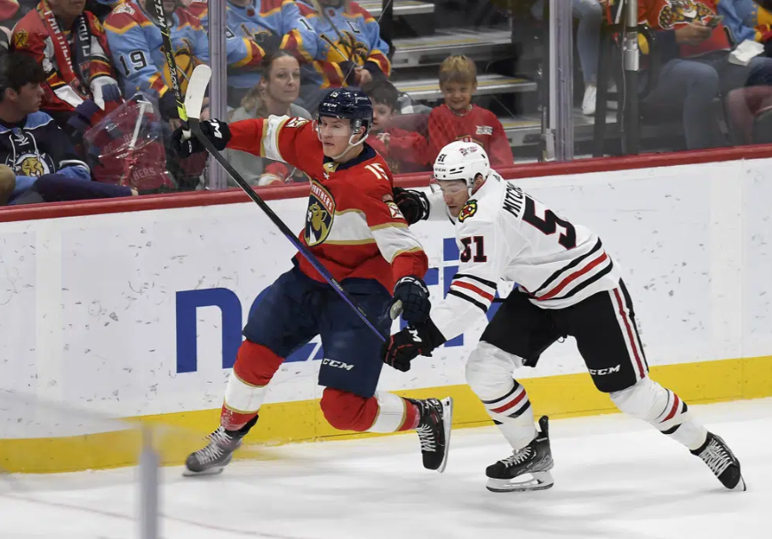 Montour OT goal leads Panthers to win over Blackhawks