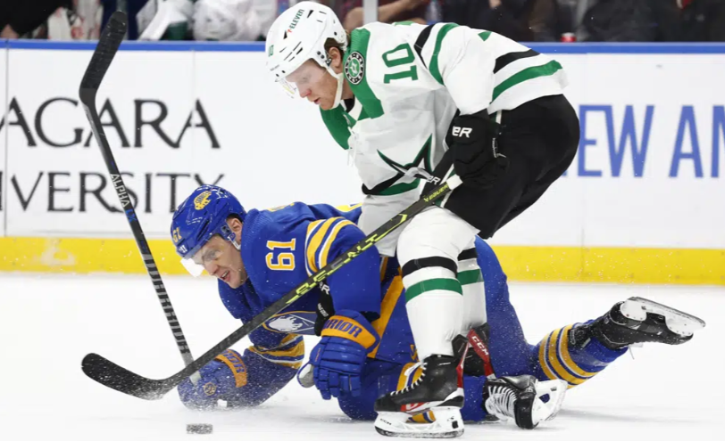 Stars trash Sabres 10-4 as the new additions shine