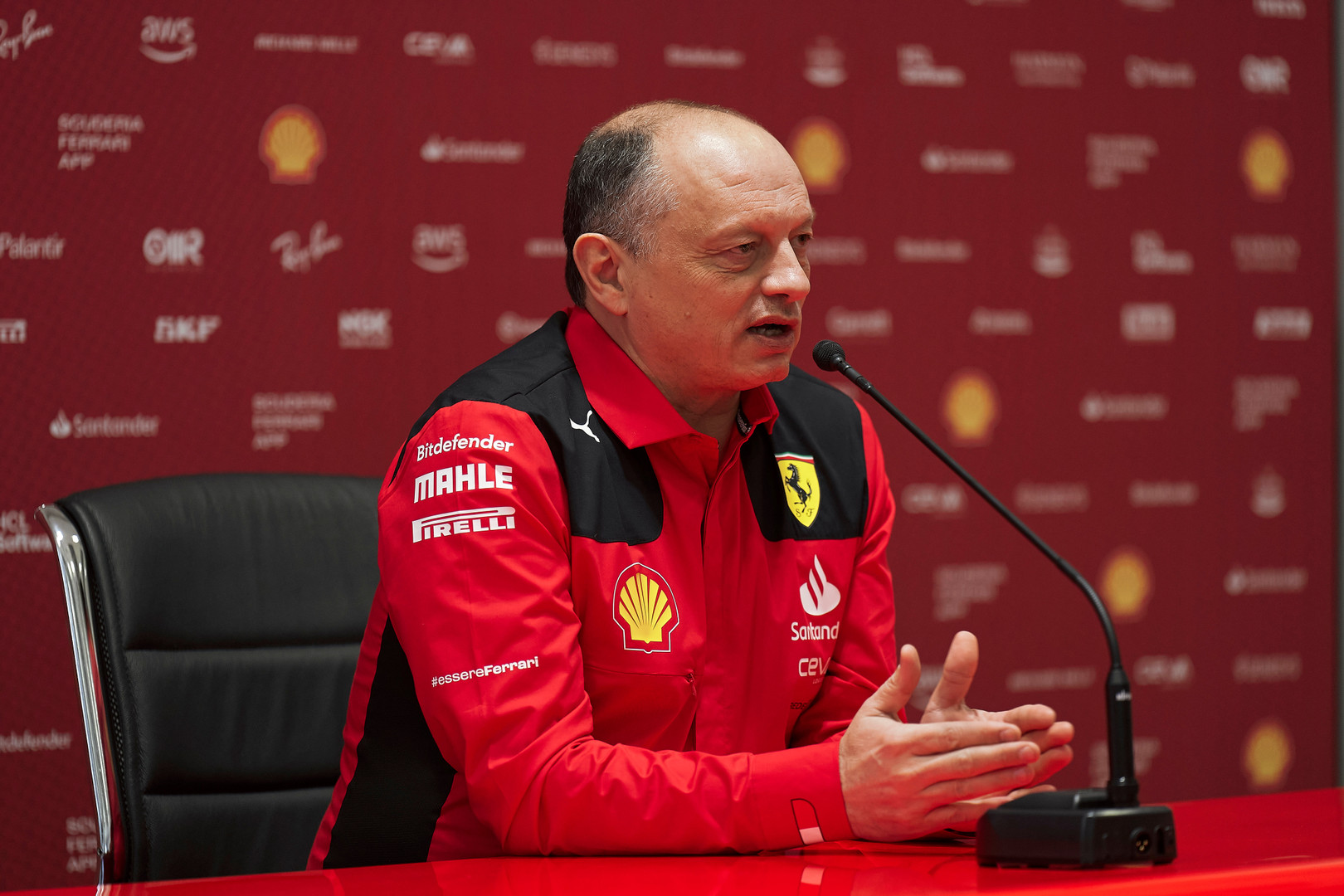 Ferrari president Elkann holds meeting with team boss Vasseur