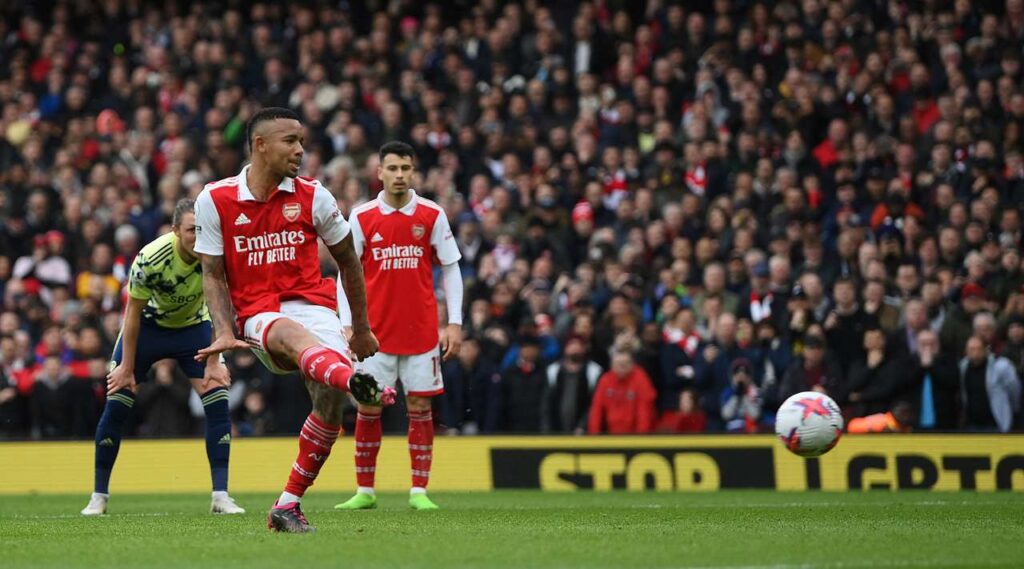 Jesus double helps title-charging Arsenal breeze past Leeds 1