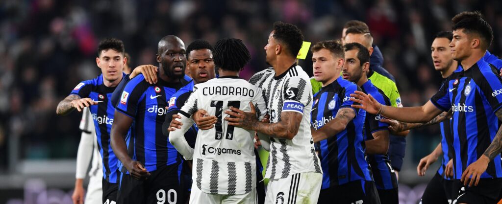Juventus-Inter finish first leg 1-1 in fierce match with 3 red cards