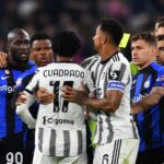 Juventus-Inter finish first leg 1-1 in fierce match with 3 red cards