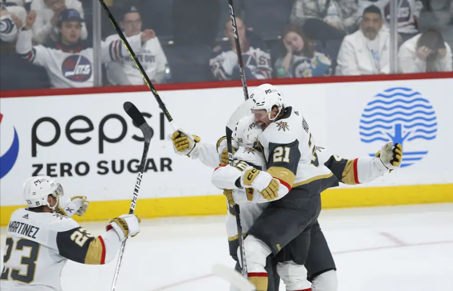 Amadio scores in 2nd OT as Golden Knights top Jets 5-4