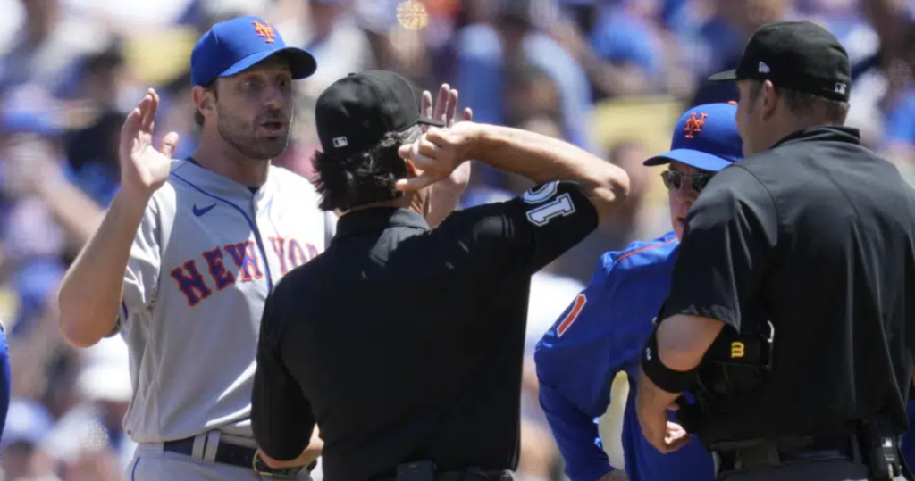 Referee ejects Scherzer for ‘sticky’ glove in Mets’ win over Dodgers