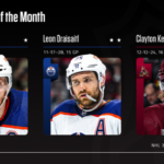 NHL names three stars of the month