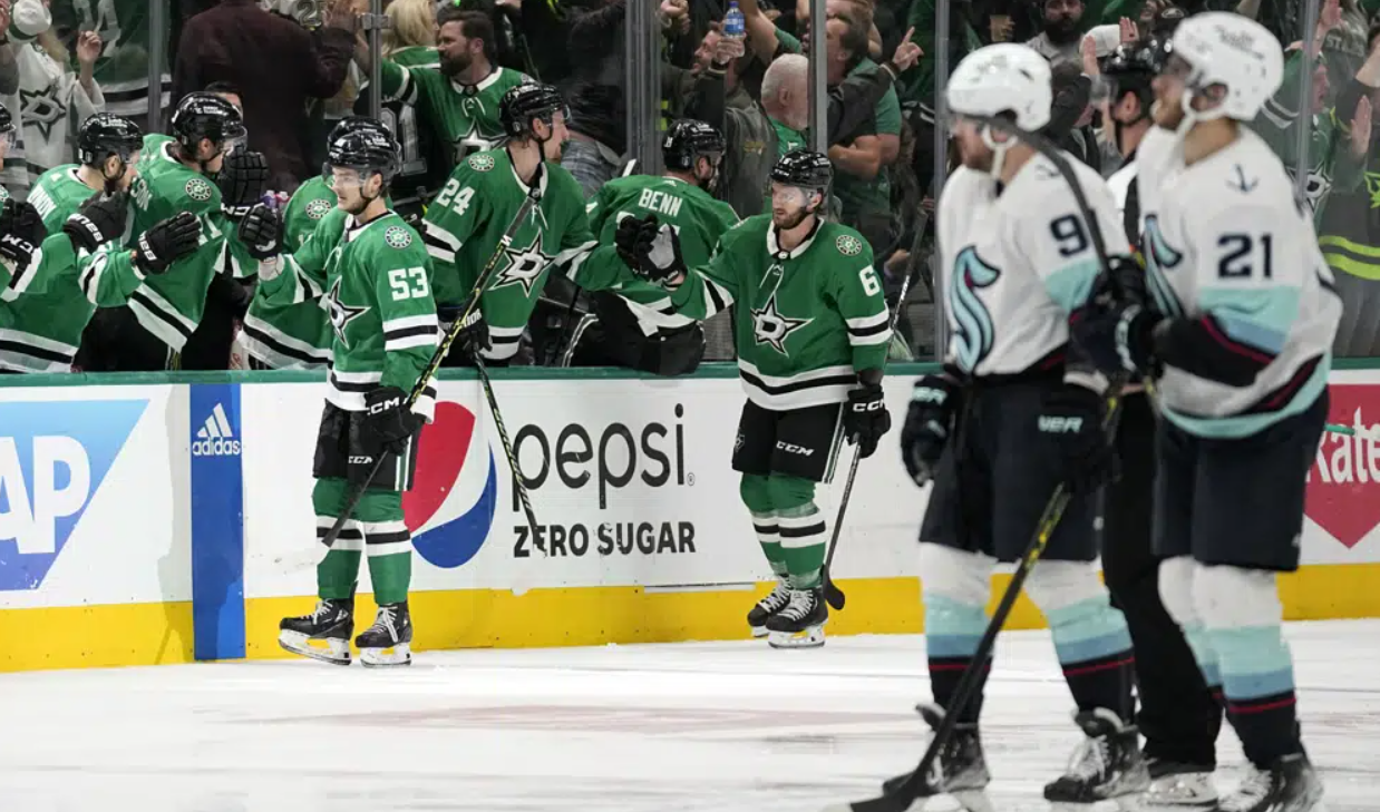 Stars beat Kraken 4-2 to even series, Pavelski scores again
