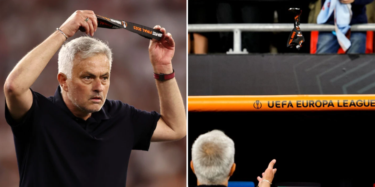 Mourinho threw his runners-up medal and attacked the referee