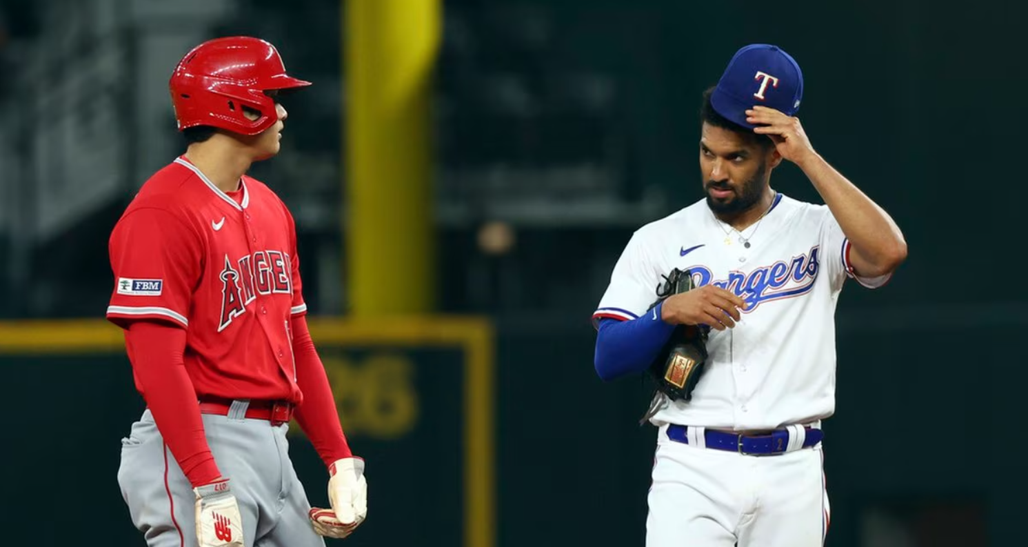 Ohtani gets the win, ties for the MLB HR lead as the Angels beat the  Rangers 5-3