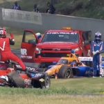 Will Power pushes Scott Dixon after practice crash