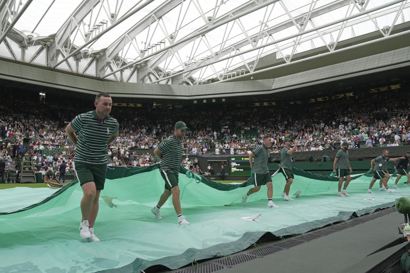 Rain delays all Wimbledon Tuesday games besides center court