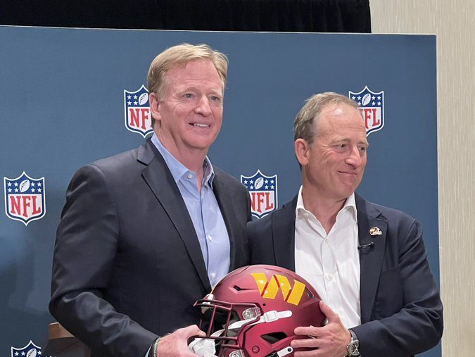 NFL Commissioner Roger Goodell officially introduces Josh Harris as Washington  Commanders' new owner after owners' unanimous approval