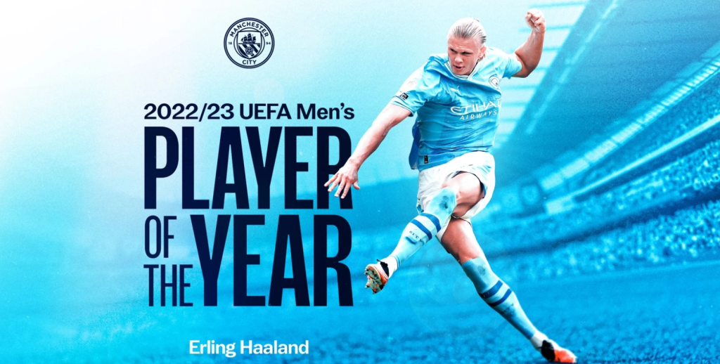 Erling Haaland voted UEFA Player of the year