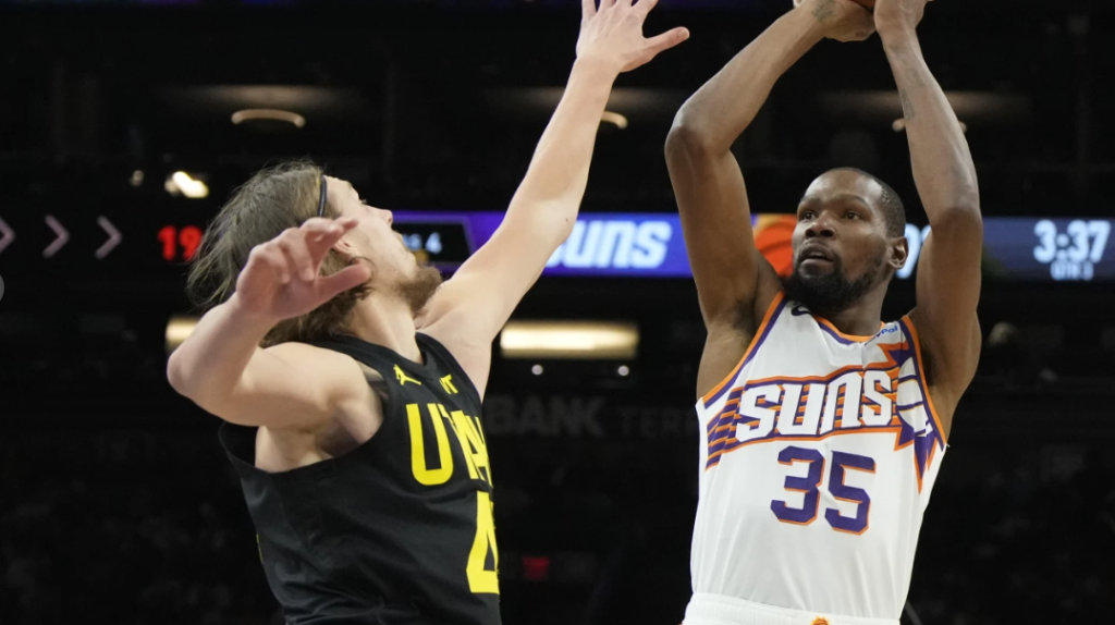 Durant’s 26 points give Suns the push for 126-104 win over Jazz