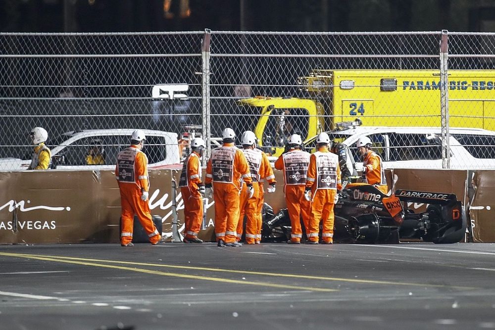 Lando Norris taken into hospital after Las Vegas crash