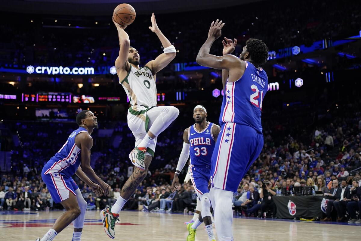 Tatum leads Celtics to 117-107 win over 76ers