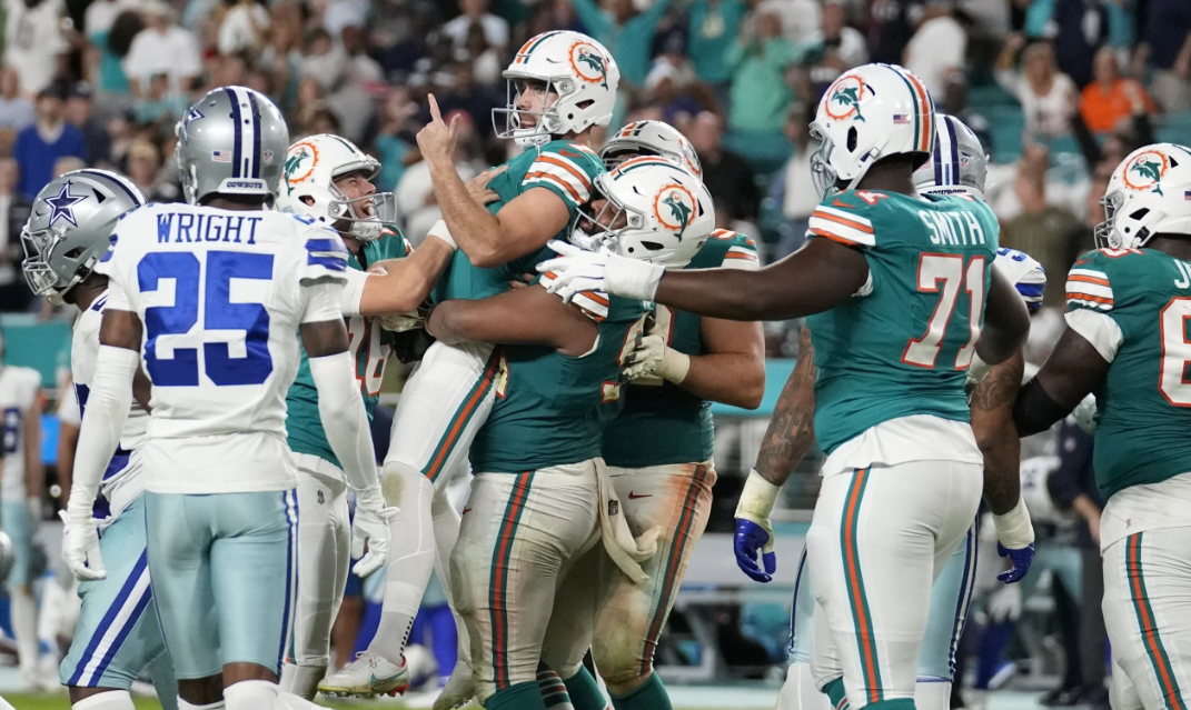 Sanders’ last-second field goal push Dolphins to 22-20 Cowboys win