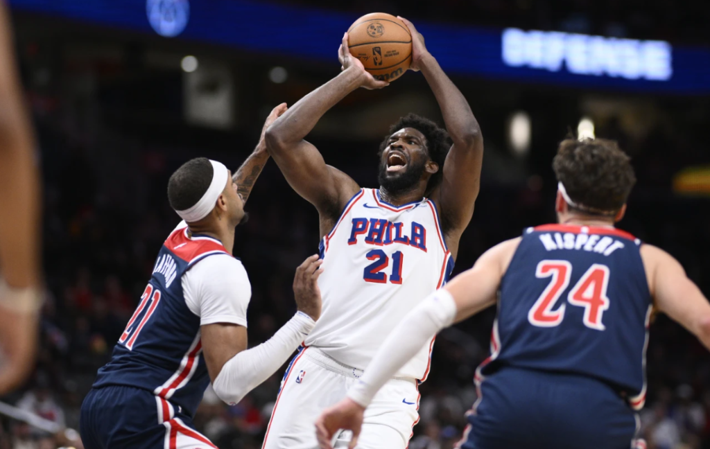 Embiid scores season-high 50 points for 76ers 131-126 Wizards win 1