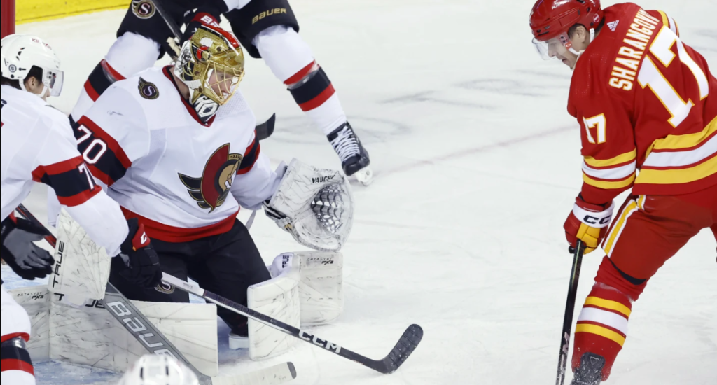 Senators ‘burnt’ by Flames 6-3 after amazing third period