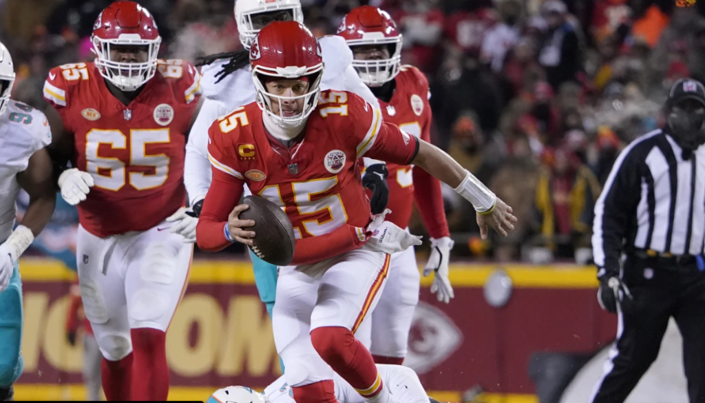 Mahomes leads Chiefs to 26-7 playoff win vs Miami in record low temps