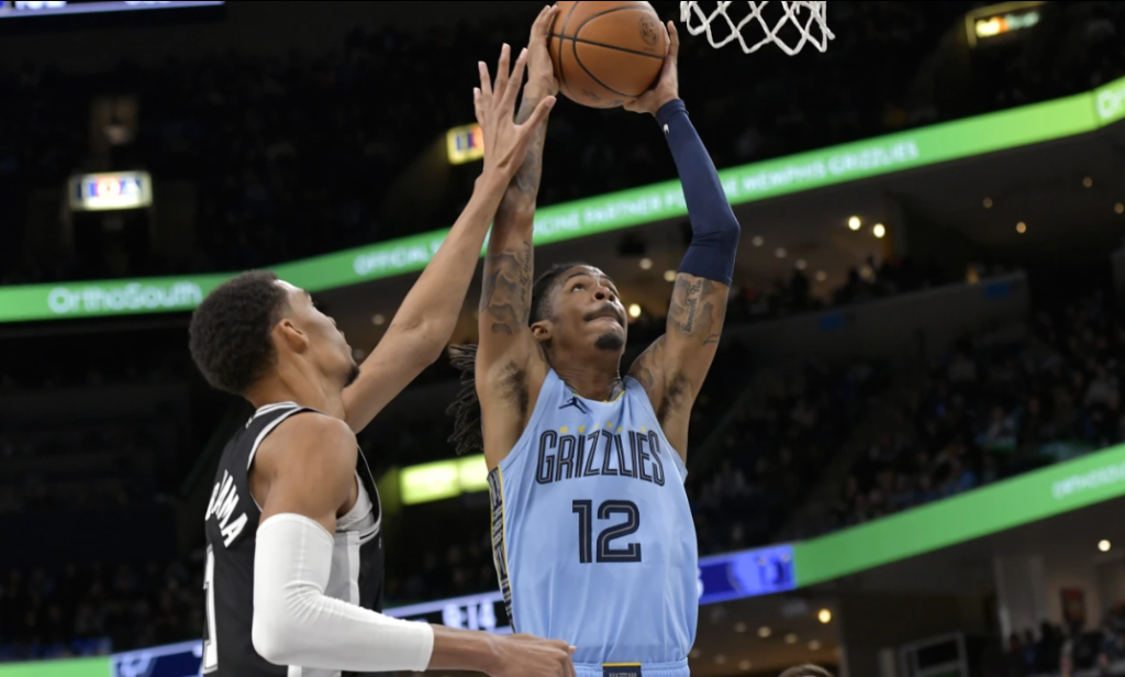 Morant dunks over Wembanyama as Grizzlies top Spurs 106-98 2