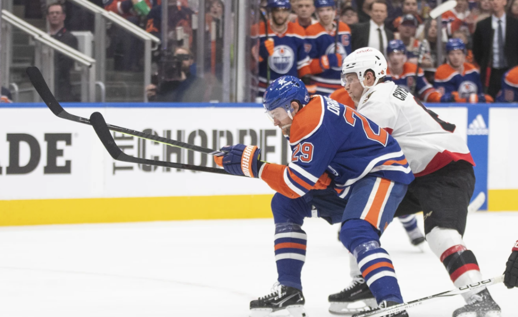 Hyman has hat trick push Oilers to a 3-1 victory over Senators