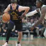 Starless Lakers shocks Celtics 114-105, Reaves scores 7 3-pointers 1