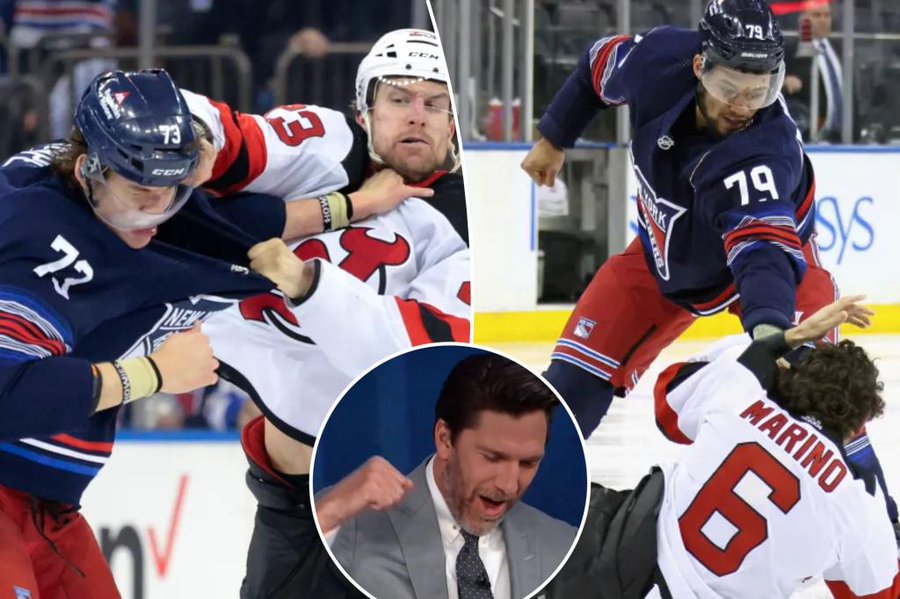 Rangers-Devils starts with brawl involving all 10 players 14