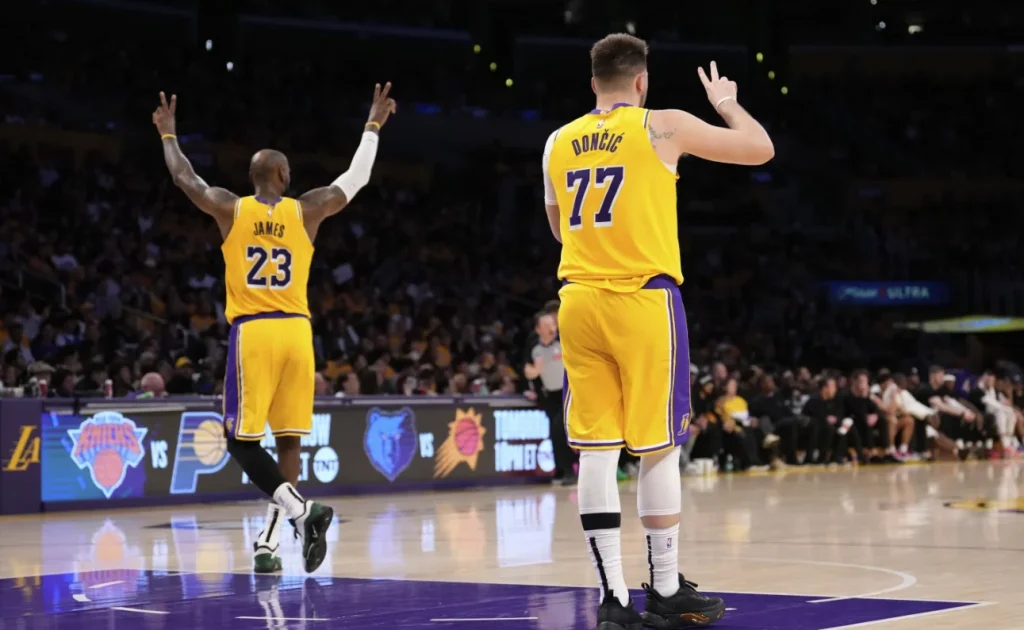 Luka Doncic makes winning Lakers debut in victory over Jazz