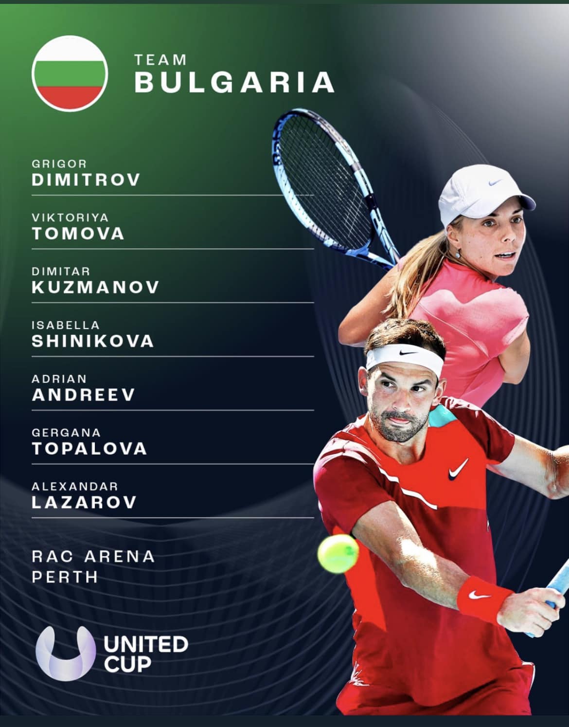 Ясен е официалният състав на България за тенис турнира United Cup 1
