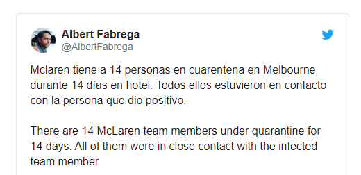 14 служители от McLaren под карантина