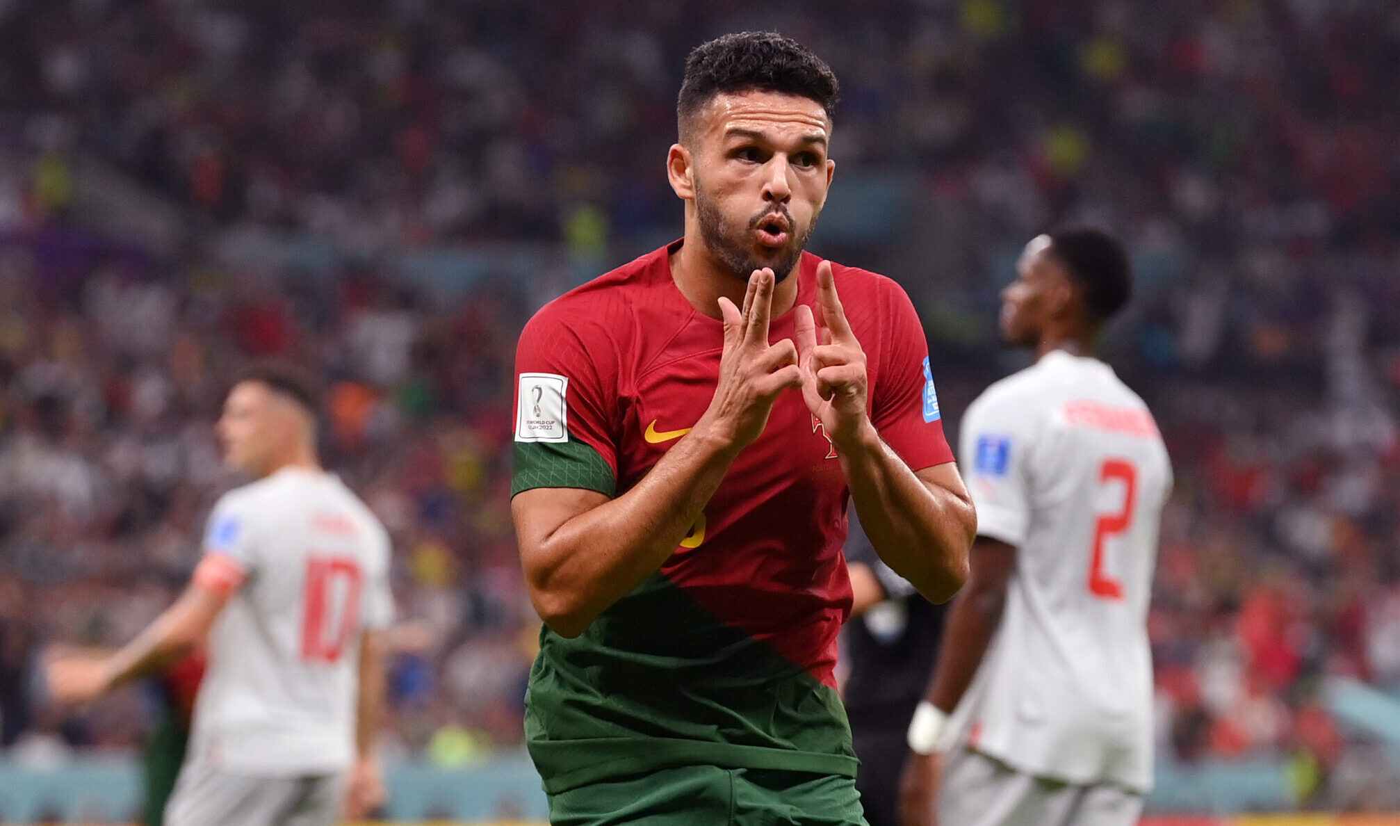 Португалия прегази Швейцария, Гонсало Рамош с хеттрик width=