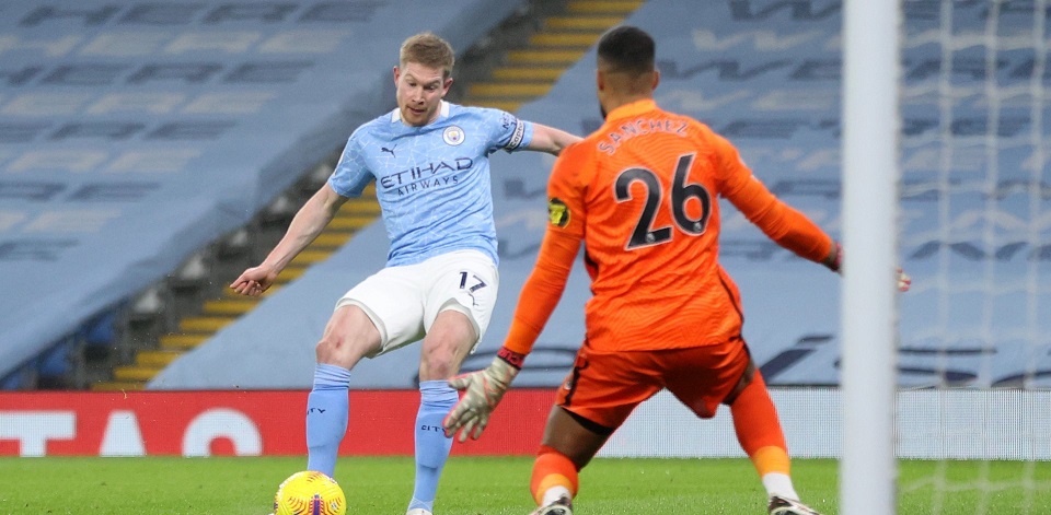 Манчестър Сити вече е в Топ 3 след победа над слабака Брайтън