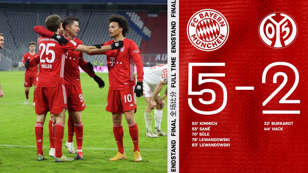 Байерн отново е водач след петголов рецитал